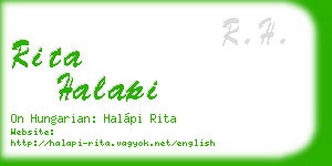 rita halapi business card